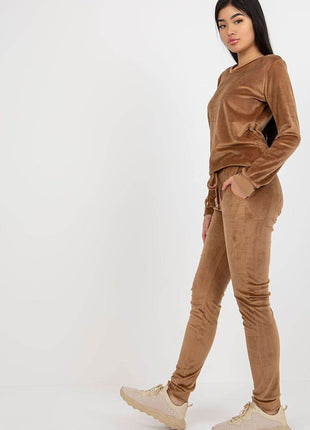 Women’s Velour Two-Piece Set with Long Sleeve Top Co-Ord Set - MimiStylez