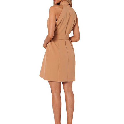 Jacquard Wrap Sleeveless Midi Dress with Adjustable Side or Waist Tie - MimiStylez