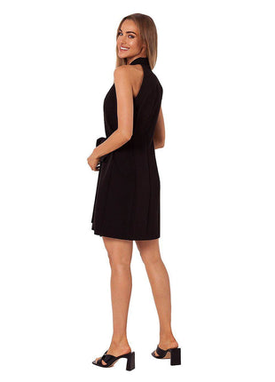 Jacquard Wrap Sleeveless Midi Dress with Adjustable Side or Waist Tie - MimiStylez