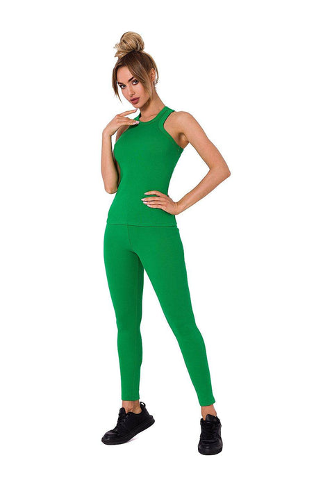 Ribbed Cotton Top with Deep Front & Back Cutouts - MimiStylez
