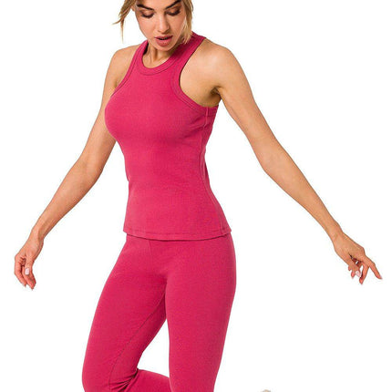 Ribbed Cotton Top with Deep Front & Back Cutouts - MimiStylez