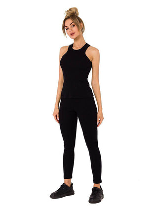 Ribbed Cotton Top with Deep Front & Back Cutouts - MimiStylez