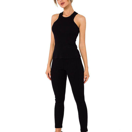 Ribbed Cotton Top with Deep Front & Back Cutouts - MimiStylez