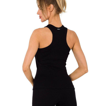 Ribbed Cotton Top with Deep Front & Back Cutouts - MimiStylez
