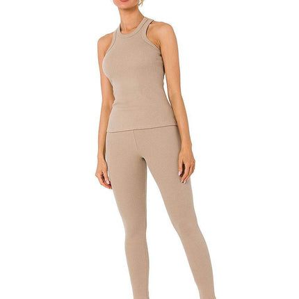 Ribbed Cotton Top with Deep Front & Back Cutouts - MimiStylez