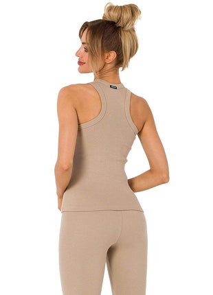 Ribbed Cotton Top with Deep Front & Back Cutouts - MimiStylez