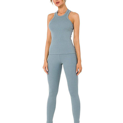 Ribbed Cotton Top with Deep Front & Back Cutouts - MimiStylez