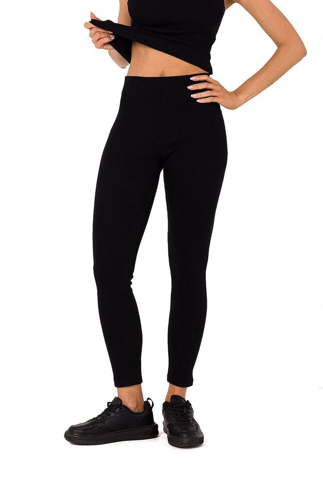 Ribbed Knit Cotton Leggings – Everyday Comfort and Style - MimiStylez