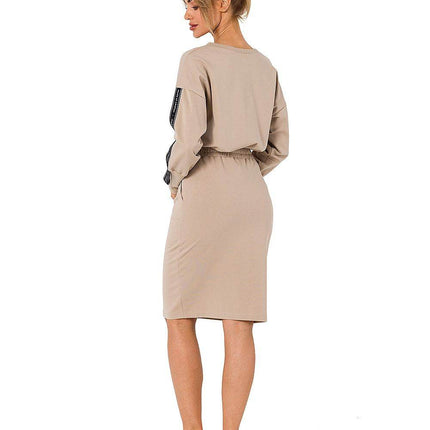 Knit Ctton Sweatshirt Skirt with Front Pockets and Elastic Waistband - MimiStylez