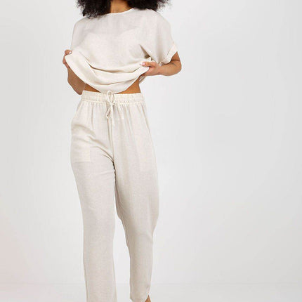 Lightweight Co-Ord Summer Set with Blouse and Tie-Waist Pants - MimiStylez