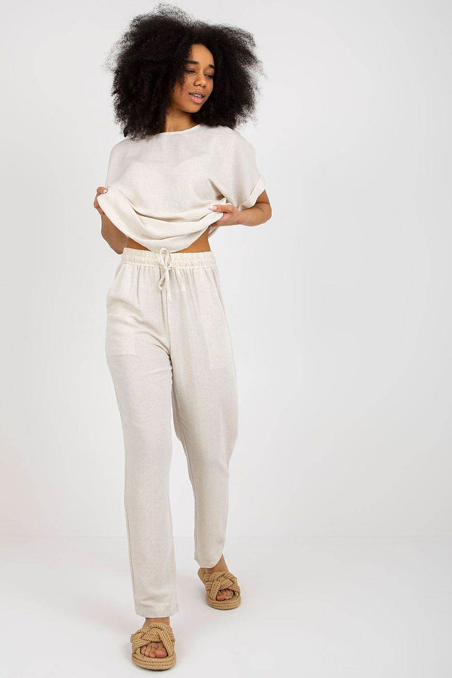 Lightweight Co-Ord Summer Set with Blouse and Tie-Waist Pants - MimiStylez