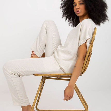 Lightweight Co-Ord Summer Set with Blouse and Tie-Waist Pants - MimiStylez