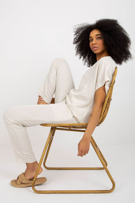 Lightweight Co-Ord Summer Set with Blouse and Tie-Waist Pants - MimiStylez