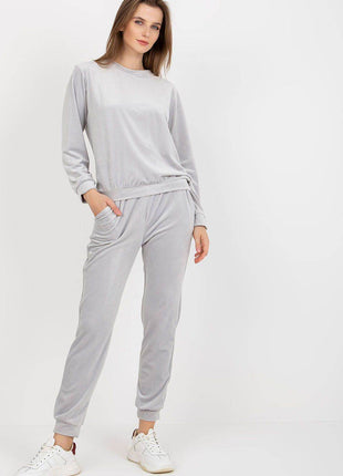 Ladies Cotton Set – Long-Sleeve Pullover Blouse & Elastic Waist Pants with Pockets - MimiStylez
