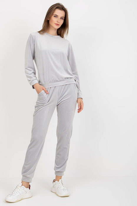 Ladies Cotton Set – Long-Sleeve Pullover Blouse & Elastic Waist Pants with Pockets - MimiStylez