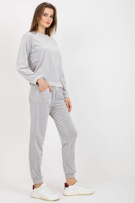 Ladies Cotton Set – Long-Sleeve Pullover Blouse & Elastic Waist Pants with Pockets - MimiStylez