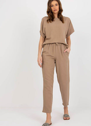 Lightweight Co-Ord Summer Set with Blouse and Tie-Waist Pants - MimiStylez