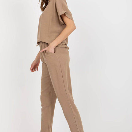 Lightweight Co-Ord Summer Set with Blouse and Tie-Waist Pants - MimiStylez