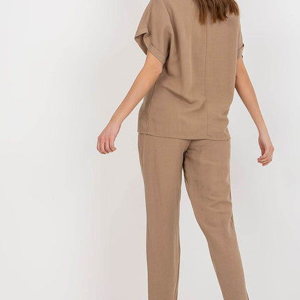 Lightweight Co-Ord Summer Set with Blouse and Tie-Waist Pants - MimiStylez