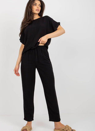 Lightweight Co-Ord Summer Set with Blouse and Tie-Waist Pants - MimiStylez