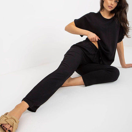 Lightweight Co-Ord Summer Set with Blouse and Tie-Waist Pants - MimiStylez
