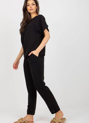 Lightweight Co-Ord Summer Set with Blouse and Tie-Waist Pants - MimiStylez