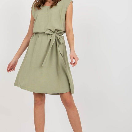 Sleeveless Flared Summer Dress with V-Neck and Waist Tie - MimiStylez
