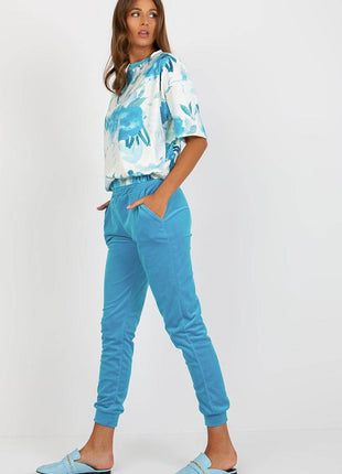 Women’s Cotton Co-Ord Set – Patterned Short-Sleeve Blouse & High-Waisted Pants with Pockets - MimiStylez