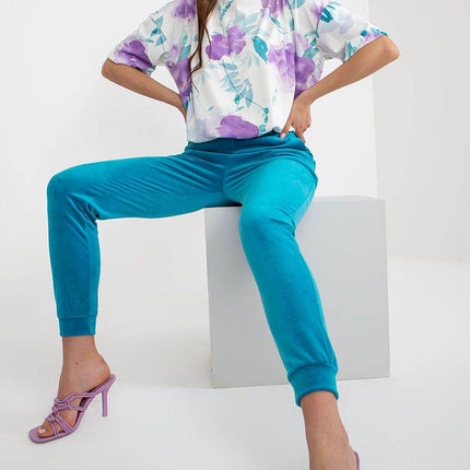 Women’s Cotton Co-Ord Set – Patterned Short-Sleeve Blouse & High-Waisted Pants with Pockets - MimiStylez