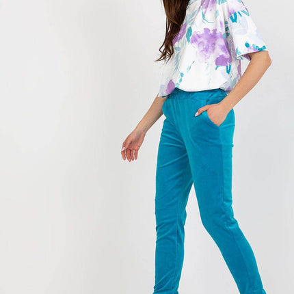 Women’s Cotton Co-Ord Set – Patterned Short-Sleeve Blouse & High-Waisted Pants with Pockets - MimiStylez