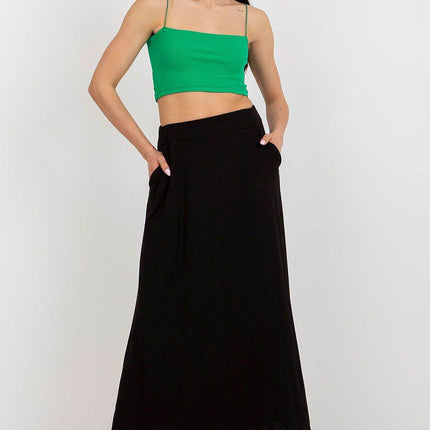 Loose Summer Skirt with Elastic Waistband and Slip Pockets - MimiStylez