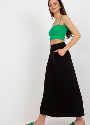 Loose Summer Skirt with Elastic Waistband and Slip Pockets - MimiStylez