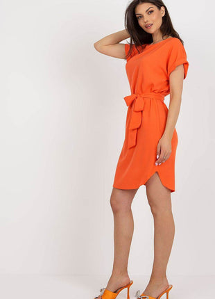 Casual Short Sleeve Dress with Tie Waist - MimiStylez