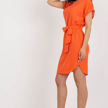 Casual Short Sleeve Dress with Tie Waist - MimiStylez