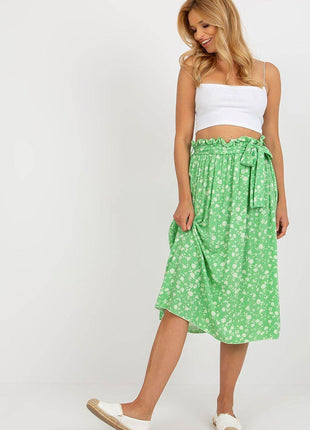 Flowy Floral Skirt with Adjustable Waist Tie - MimiStylez