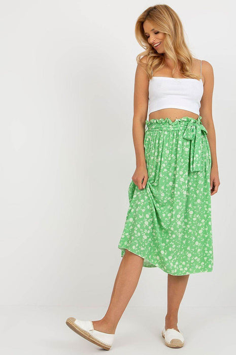 Flowy Floral Skirt with Adjustable Waist Tie - MimiStylez