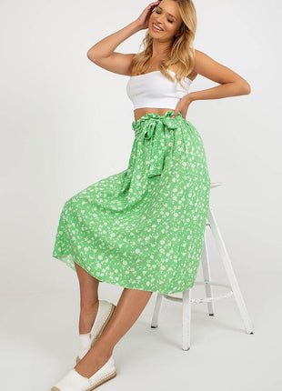 Flowy Floral Skirt with Adjustable Waist Tie - MimiStylez