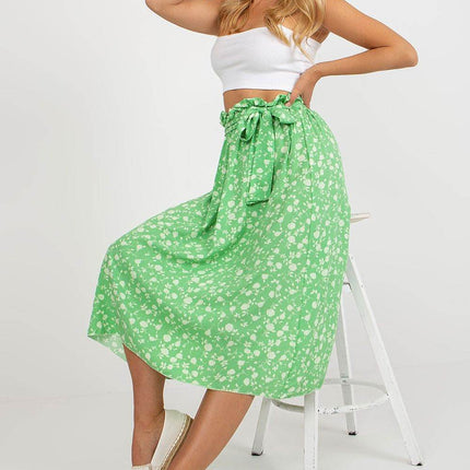 Flowy Floral Skirt with Adjustable Waist Tie - MimiStylez