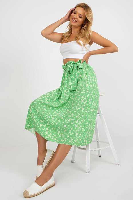 Flowy Floral Skirt with Adjustable Waist Tie - MimiStylez