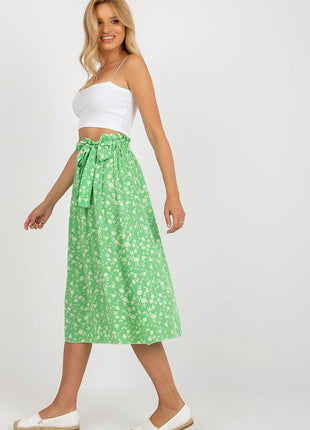 Flowy Floral Skirt with Adjustable Waist Tie - MimiStylez