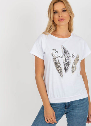 Straight Cut Cotton Blouse with Front Print - MimiStylez