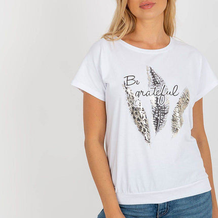 Straight Cut Cotton Blouse with Front Print - MimiStylez