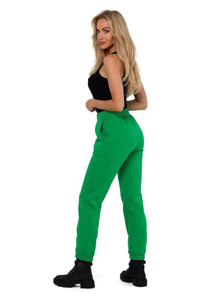 Knitted Cotton Jogger Sweatpants with Elastic Waistband and Side Pockets - MimiStylez