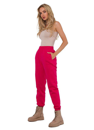 Knitted Cotton Jogger Sweatpants with Elastic Waistband and Side Pockets - MimiStylez