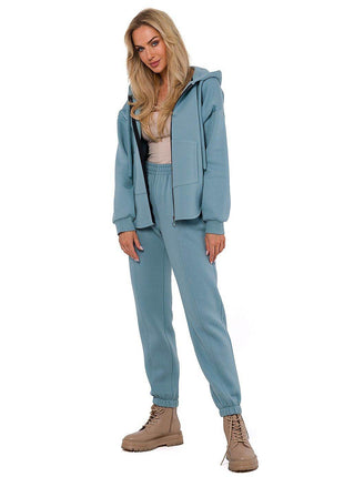 Knitted Cotton Jogger Sweatpants with Elastic Waistband and Side Pockets - MimiStylez