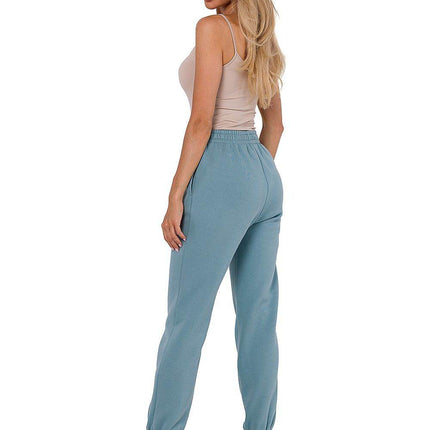 Knitted Cotton Jogger Sweatpants with Elastic Waistband and Side Pockets - MimiStylez