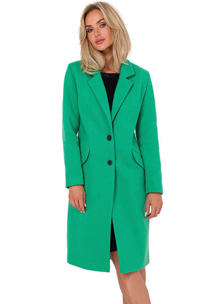 Classic Women’s Fleece Coat with Padded Collar & Button Closure – Fully Lined - MimiStylez