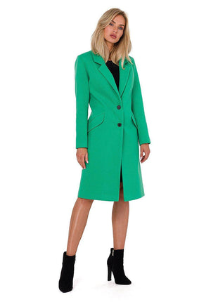 Classic Women’s Fleece Coat with Padded Collar & Button Closure – Fully Lined - MimiStylez