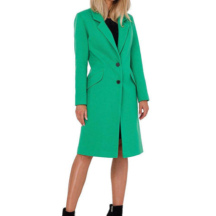 Classic Women’s Fleece Coat with Padded Collar & Button Closure – Fully Lined - MimiStylez
