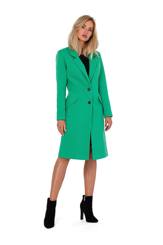 Classic Women’s Fleece Coat with Padded Collar & Button Closure – Fully Lined - MimiStylez
